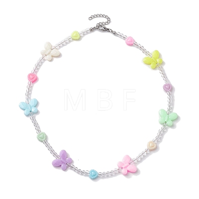 Acrylic Beaded Kids Necklaces NJEW-JN04707-02-1