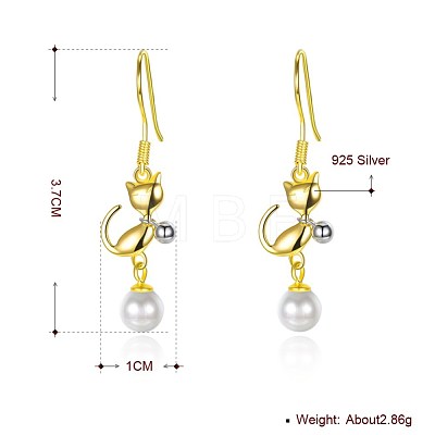 925 Sterling Silver Dangle Earrings EJEW-BB32271-1