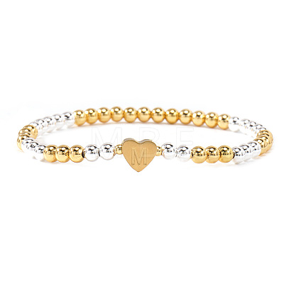 Brass Beads Stretch Bracelets for Women CW0227-16-1