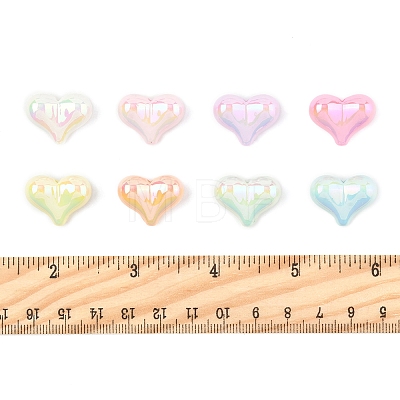 40Pcs UV Plating Opaque Acrylic Beads OACR-FS0002-20-1
