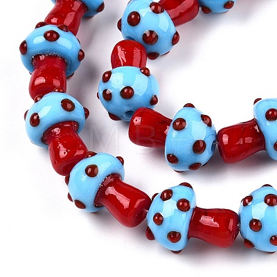 Handmade Lampwork Beads Strands X-LAMP-N024-09H-1