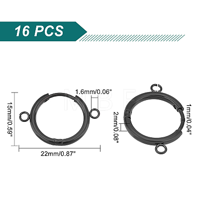 Unicraftale 16Pcs Stainless Steel Hoop Earring Findings STAS-UN0037-46B-1