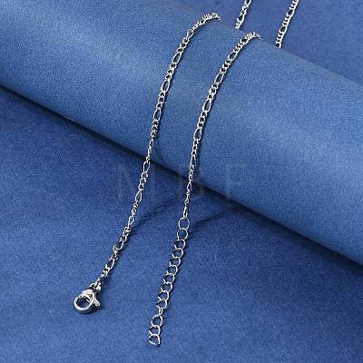 Brass Figaro Chain Necklaces for Women NJEW-B157-02P-1