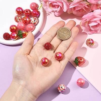 DIY Acrylic and Pave Disco Ball Beads Findings Kits DIY-FS0010-56B-1