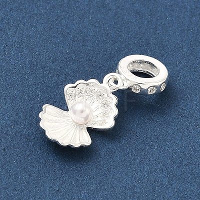 925 Sterling Silver Pave Clear Cubic Zirconia European Dangle Charms STER-G049-02S-1