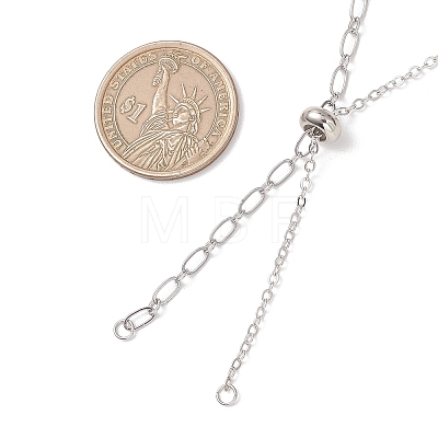 Brass Mixed Chain Slider Necklace Making AJEW-JB01563-02-1