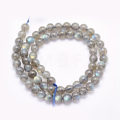 Natural Labradorite Beads Strands G-O166-08-6mm-1