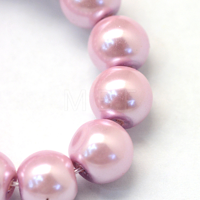 Baking Painted Pearlized Glass Pearl Round Bead Strands X-HY-Q003-4mm-47-1