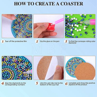 Custom DIY Diamond Painting Mandala Flower Cup Mat Kits X1-DRAW-SZC0001-01-1