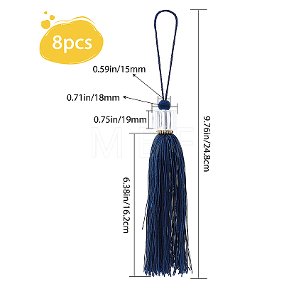 Gorgecraft 8Pcs Polyester Tassel Pendant Decorations AJEW-GF0004-66C-1