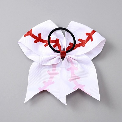Polyester Ponytail Cuff Rubber Elastic Hair Ties OHAR-WH0026-03-1