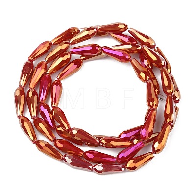 Electroplated Opaque Glass Beads Strands X-EGLA-L015-FR-B24-01-1