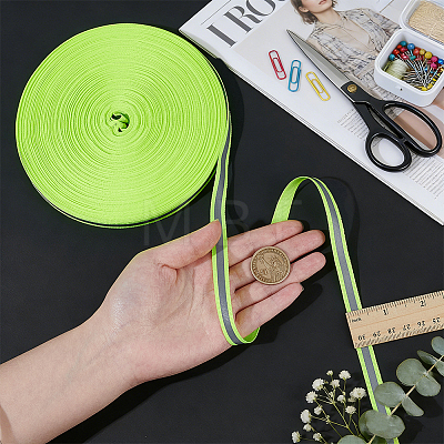 Reflective Polyester Ribbons SRIB-WH0011-477-1