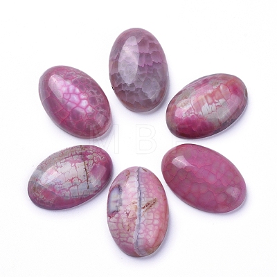 Dyed Natural Fire Agate Cabochons G-Q957-02A-20x30-1