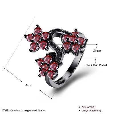 Fashion Brass Cubic Zirconia Finger Rings RJEW-BB23239-7A-1