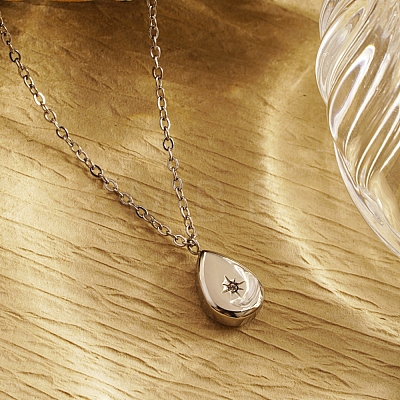 Teardrop Pendant Necklaces ZM6568-2-1