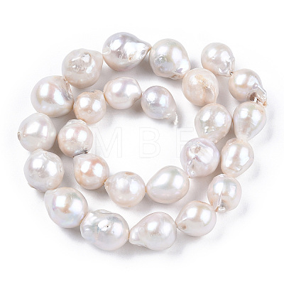 Natural Baroque Pearl Keshi Pearl Beads Strands PEAR-Q015-016-01-1