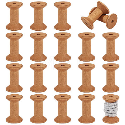 20Pcs Schima Wood Sewing Embroidery Thread Spool ODIS-GL0001-13-1