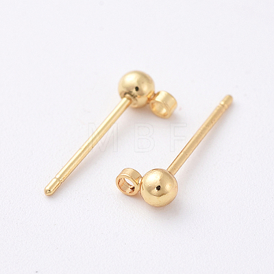 Brass Stud Earring Findings X-KK-N200-096A-1