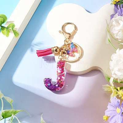 Alloy Resin Butterfly Keychains KEYC-TADJ0002-02G-J-1