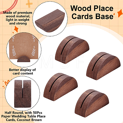 50Pcs Wood Place Cards Base AJEW-WA0003-36-1