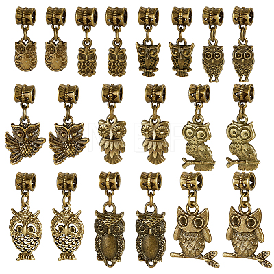 40Pcs 10 Styles Alloy European Dangle Charms PALLOY-PH01961-1