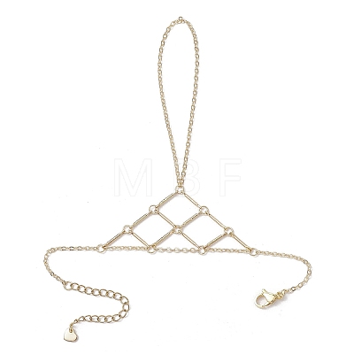 Brass Cable Chain Ring Bracelets for Women BJEW-JB11579-01-1