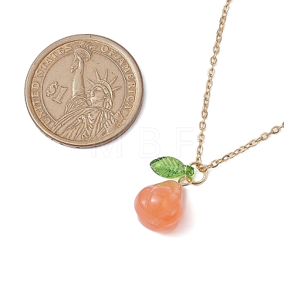 Natural Agate Fruit Pendant Necklaces NJEW-JN05010-1