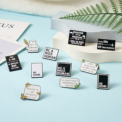 11Pcs 11 Style Motivational Enamel Pins JEWB-BY0001-05-1