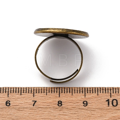 Brass Adjustable Ring Blank Base Cabochon Setting Components KK-O003-05AB-NF-1