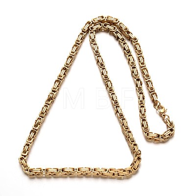 201 Stainless Steel Byzantine Chain Necklaces NJEW-E048-15G-1