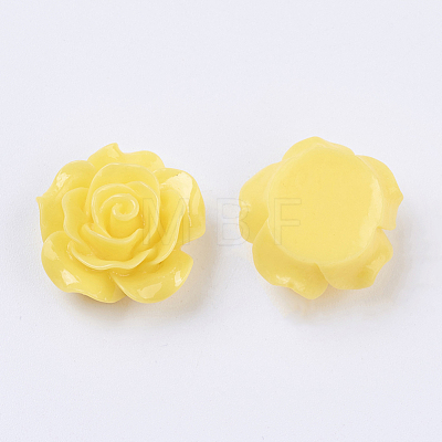 Mixed Color Flower Resin Cabochons X-RESI-H005-M-1