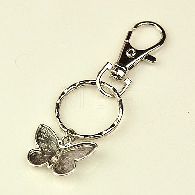 Tibetan Style Butterfly Keychain KEYC-JKC0009-15-1
