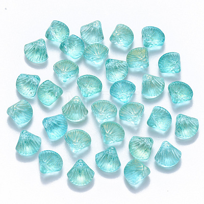 Transparent Spray Painted Glass Beads GLAA-T016-04A-1