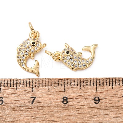 Brass Micro Pave Black Cubic Zirconia Charms CU-H002-02G-1