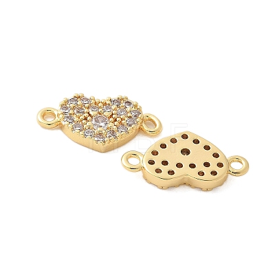 Brass Micro Pave Cubic Zirconia Connector Charms KK-U056-43G-1