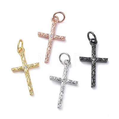 Brass Micro Pave Cubic Zirconia Pendants ZIRC-G160-50-1