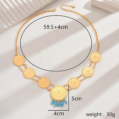 Iron Double Layer Chain Pendant Necklace for Women NW2359-2-1