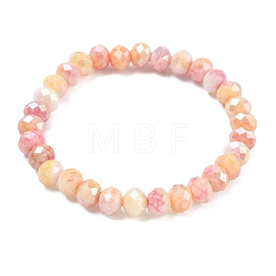 AB Color Faceted Rondelle Glass Beaded Stretch Bracelets for Women BJEW-PH01820-04-1