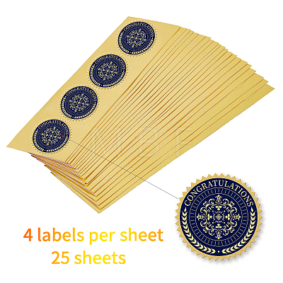 Self Adhesive Gold Foil Embossed Stickers DIY-WH0219-019-1