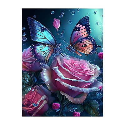 Flower Butterfly DIY Diamond Painting Kit PW-WG67709-03-1