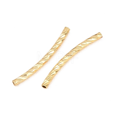 Brass Texture Curved Tube Beads KK-H250-01B-G-1