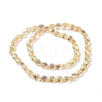 Transparent Electroplate Glass Beads Strands GLAA-C025-02B-1