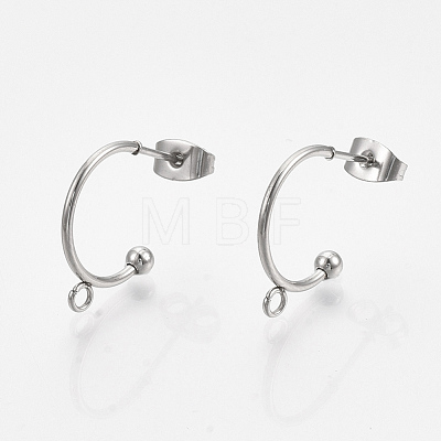 304 Stainless Steel Stud Earring Findings STAS-T047-21-1