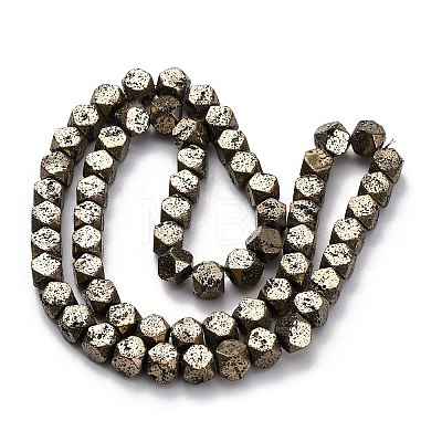 Electroplated Natural Lava Rock Beads Strands G-A256-C01-01E-1