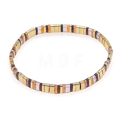 Bohemian Glass Seed Beaded Stretch Bracelets JM4508-42-1
