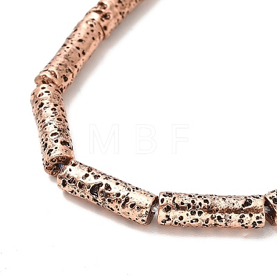 Electroplated Natural Lava Rock Beads Strands G-G984-02R-1