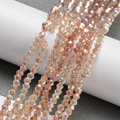 Baking Painted Transparent Glass Beads Strands DGLA-F002-04D-1