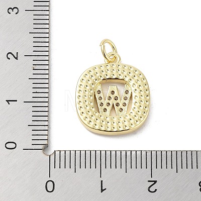 Rack Plating Brass Micro Pave Clear Cubic Zirconia Pendants KK-E102-33G-W-1