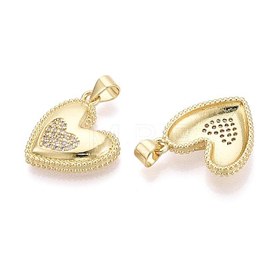 Valentine's Day Brass Micro Pave Clear Cubic Zirconia Pendants KK-T080-53G-1
